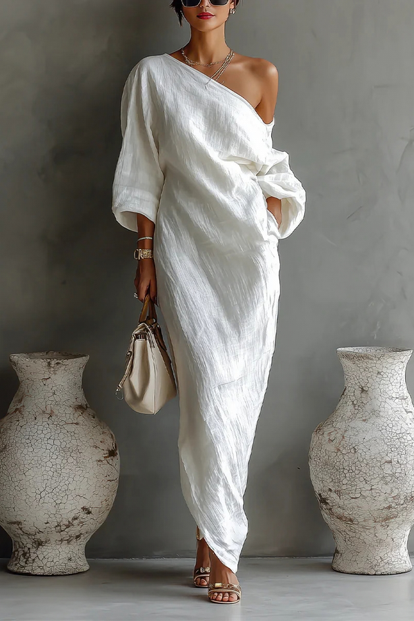 Alva™ | Elegante One Shoulder Maxi Jurk