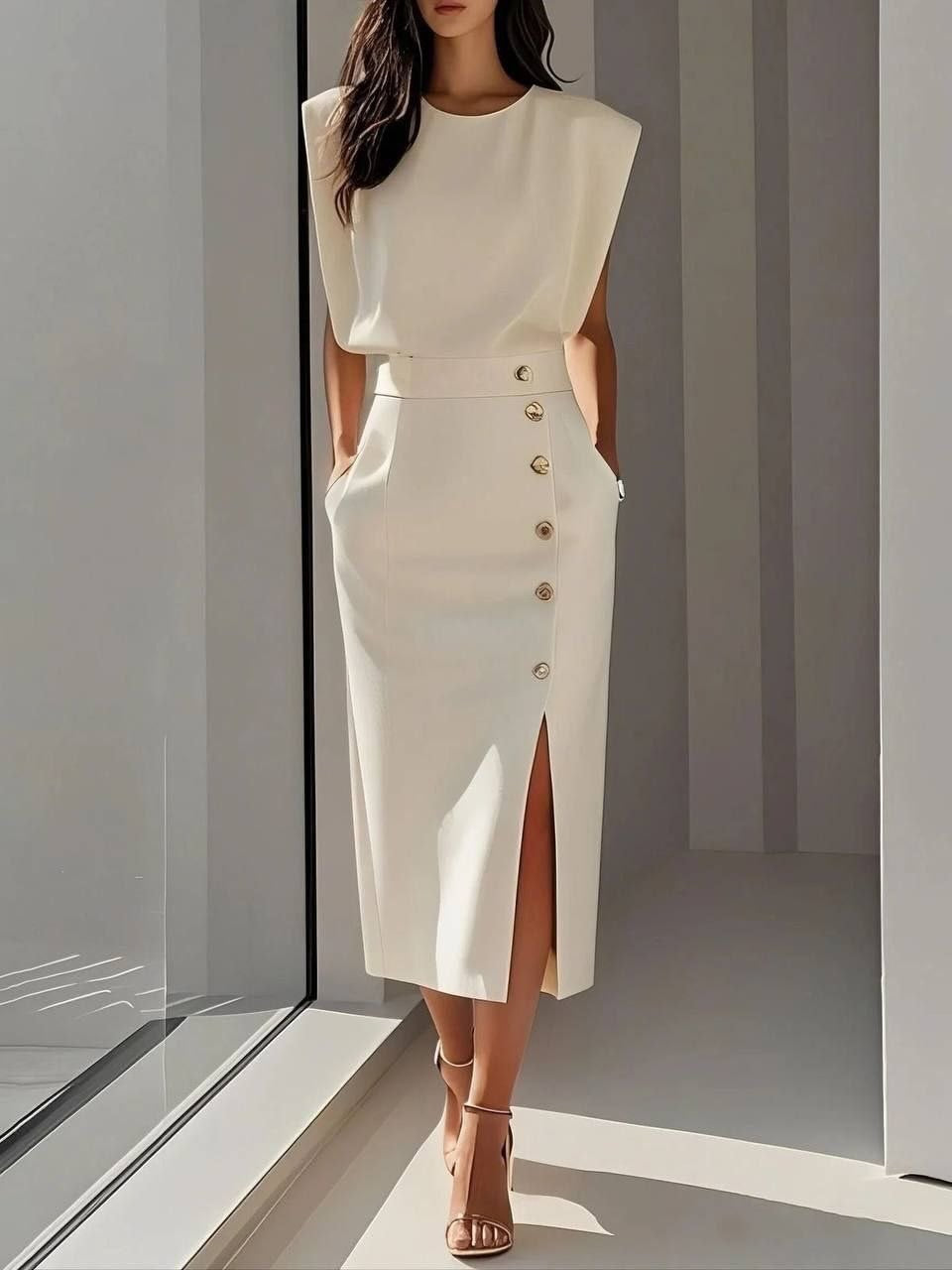 Celina | Stijlvolle Mouwloze Midi Jurk