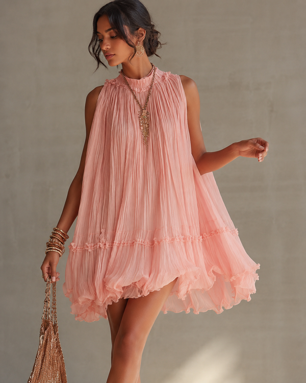 Camilla | Luchtige Buikcamouflerende Chiffon Jurk