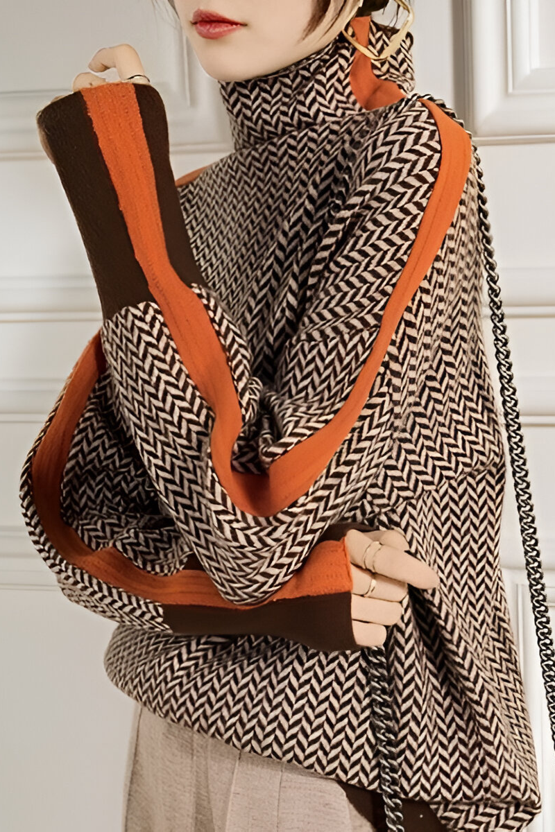 Nila | Trendy casual trui met hoge hals