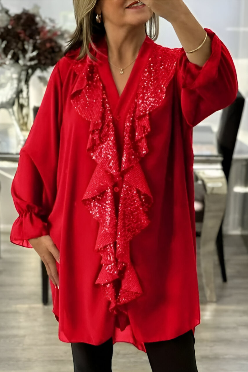 Livia™ | Elegante Chiffon Blouse met Ruffles