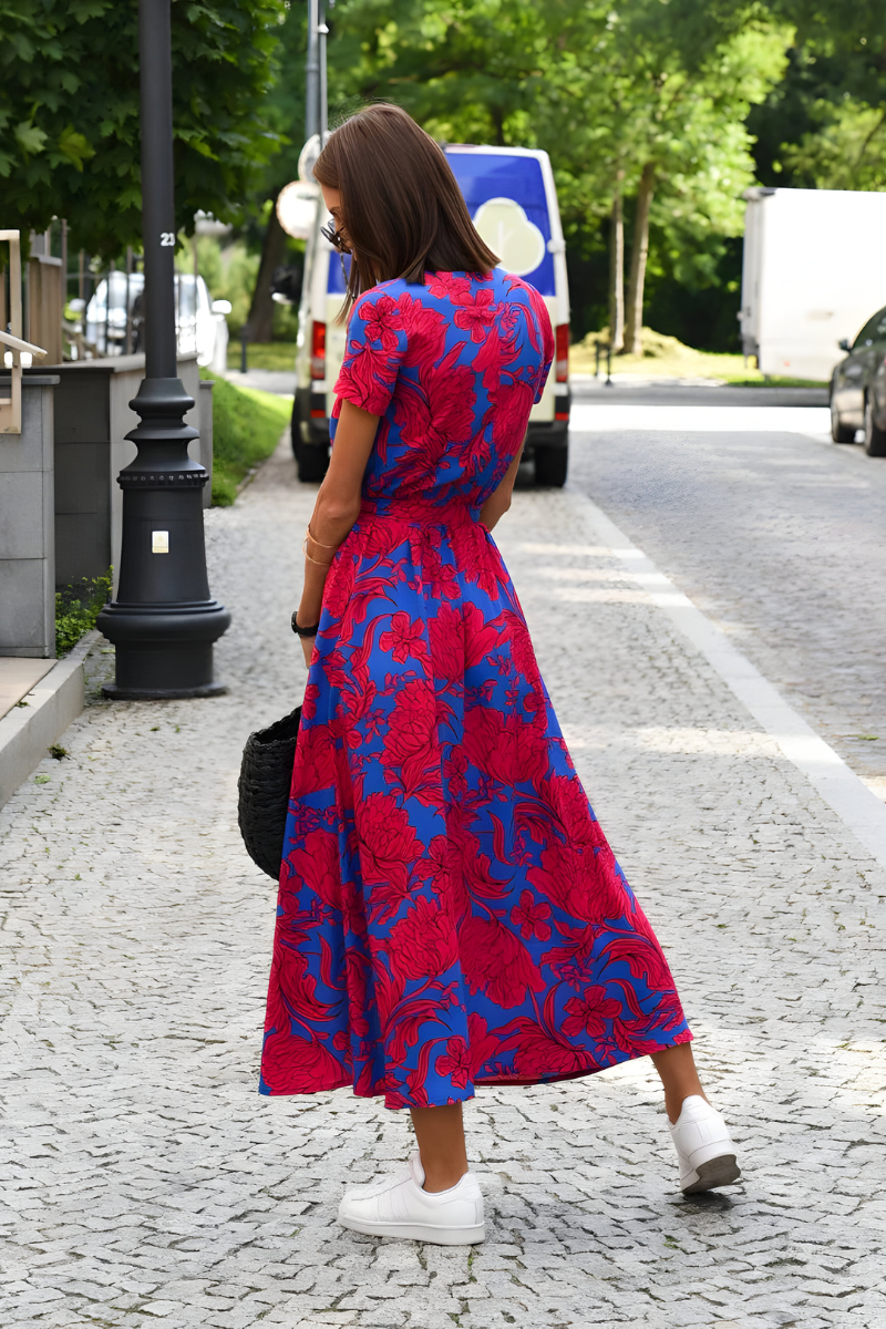 Neria™ | Elegante bedrukte maxi jurk