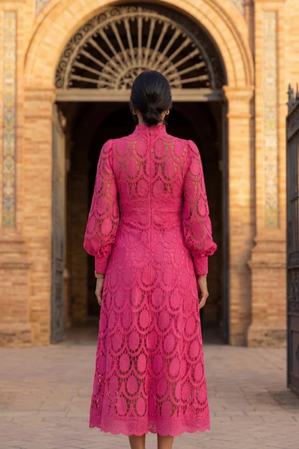 Vira™ | Elegante Kanten Midi Jurk