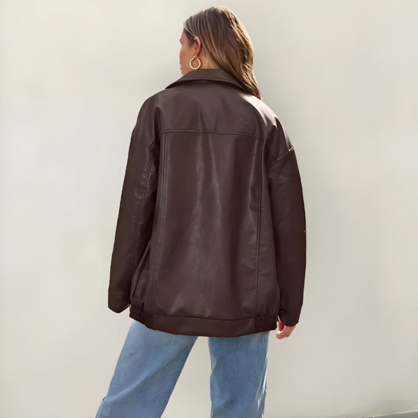 Mira | Stijlvolle oversized leren jas