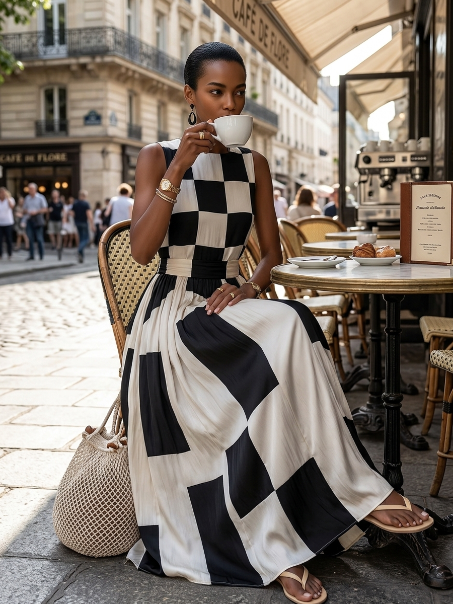 Els | Elegante Buikbedekkende Mouwloze Maxi Jurk