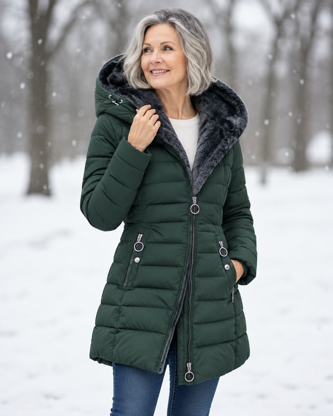 Marga | Warme Gewatteerde Winterjas Met Capuchon
