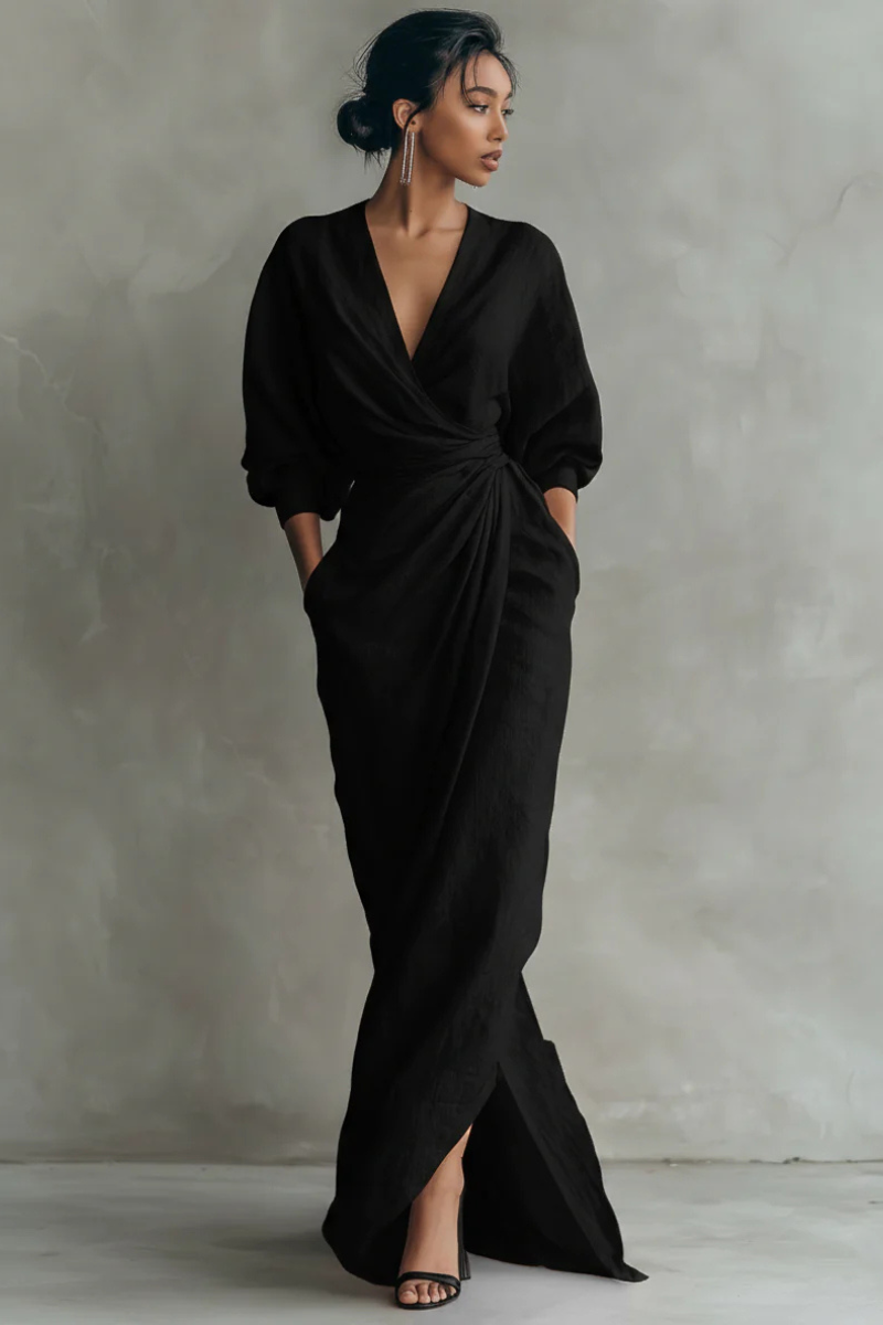 Nina | Stijlvolle Wikkel Maxi Jurk