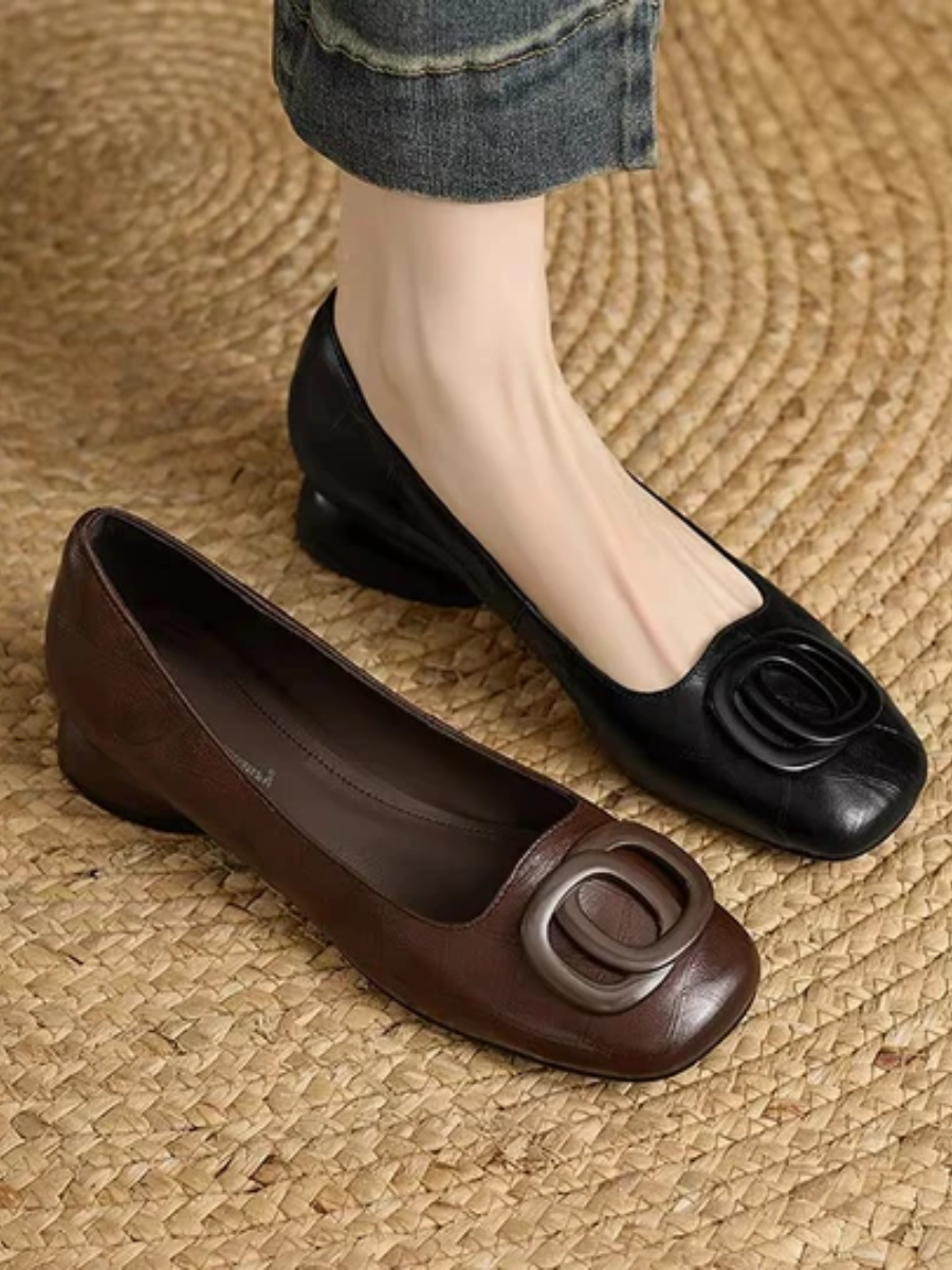 Norelle | Comfortabele Orthopedische Ballerina's met Vierkante Neus