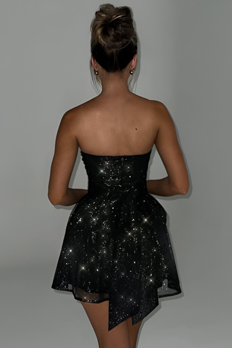 Elara™ | Strapless Glitters Cocktailjurk