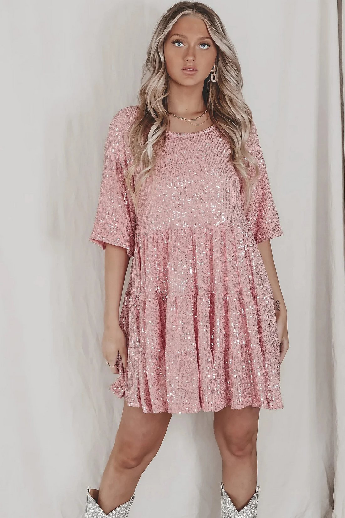 Lilia™ | Elegante losse feestjurk met pailletten