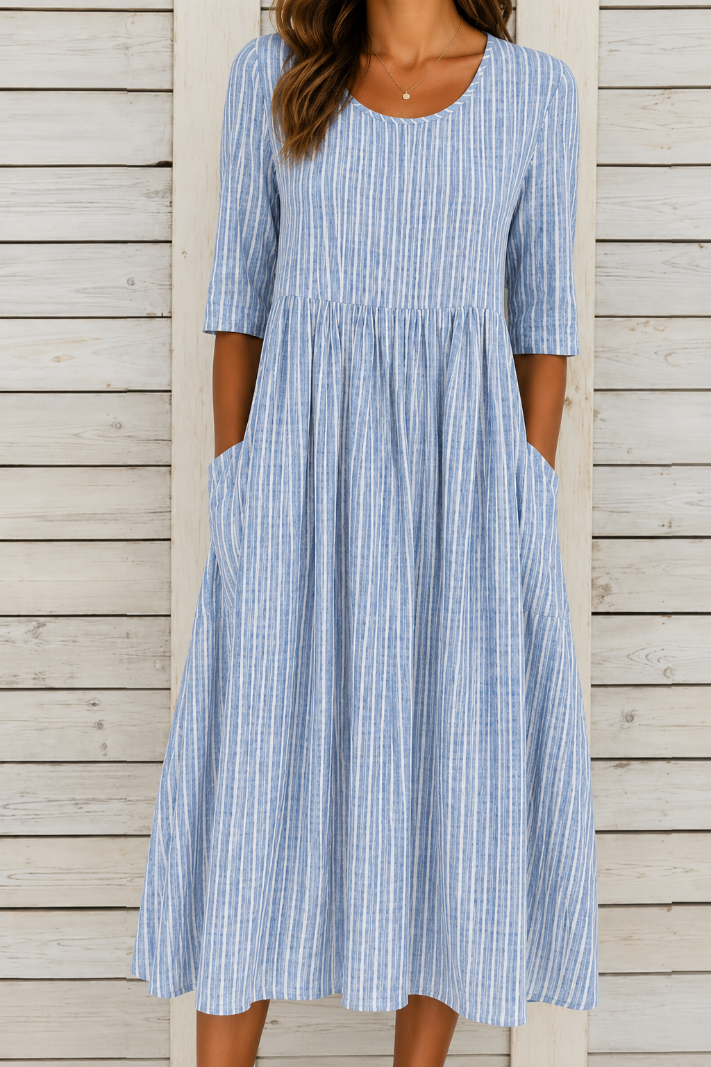 Tessa | Elegante Soepelvallende Midi Jurk