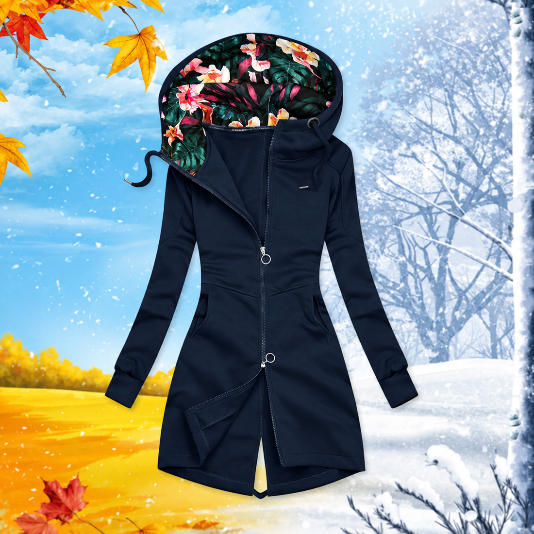 Sabine | Warme Vestjas Met Capuchon en Verstelbare Taille