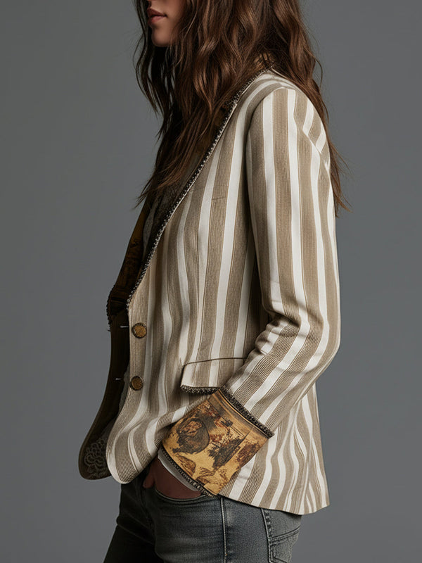 Ysé™ | Bohemian Blazer met Strepen