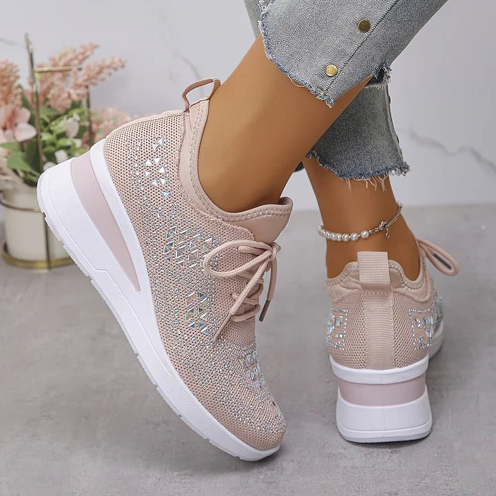 Judith™ | Orthopedische Sleehak Sneakers met Strass