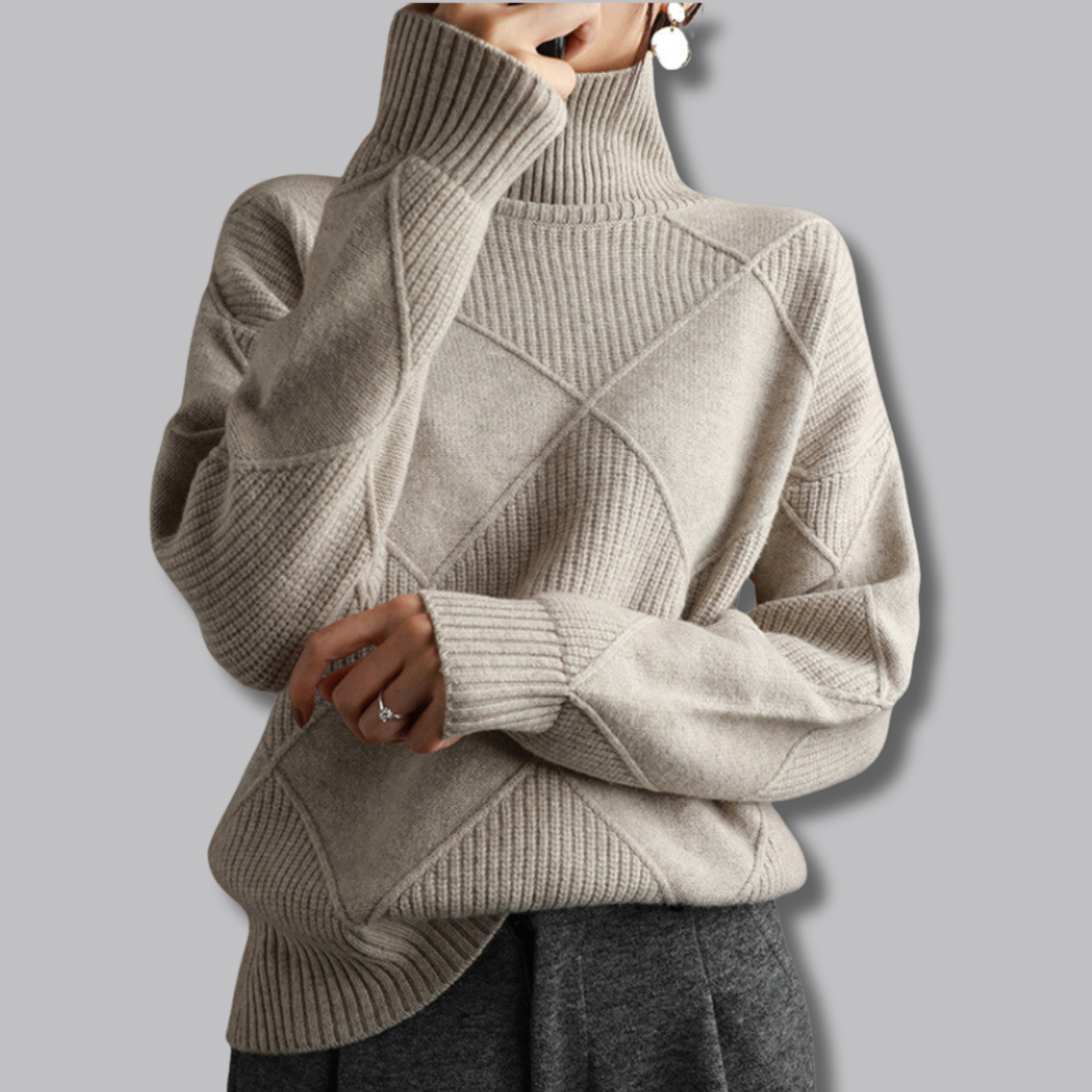 Astrid™ | Zachte coltrui met ruitpatroon
