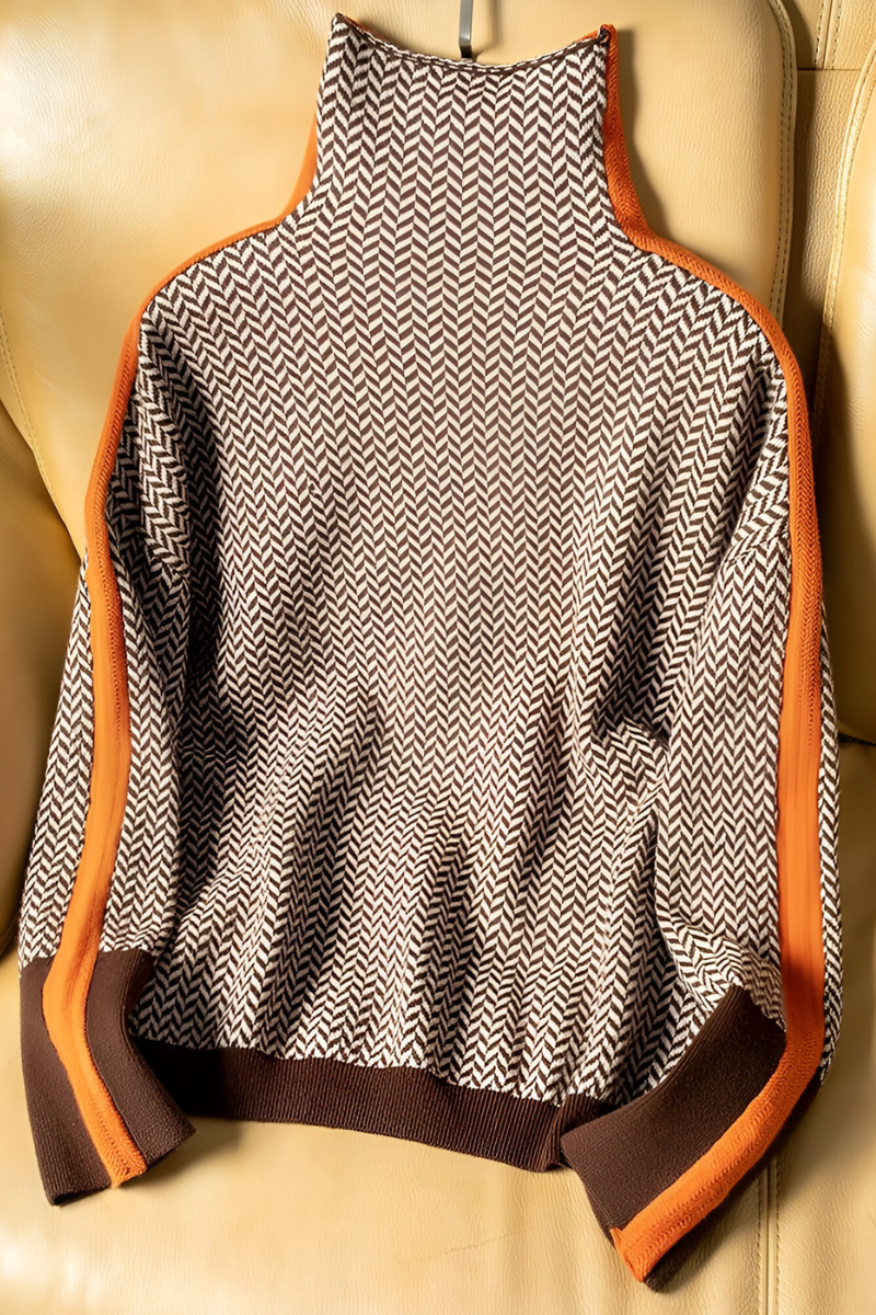 Nila | Trendy casual trui met hoge hals