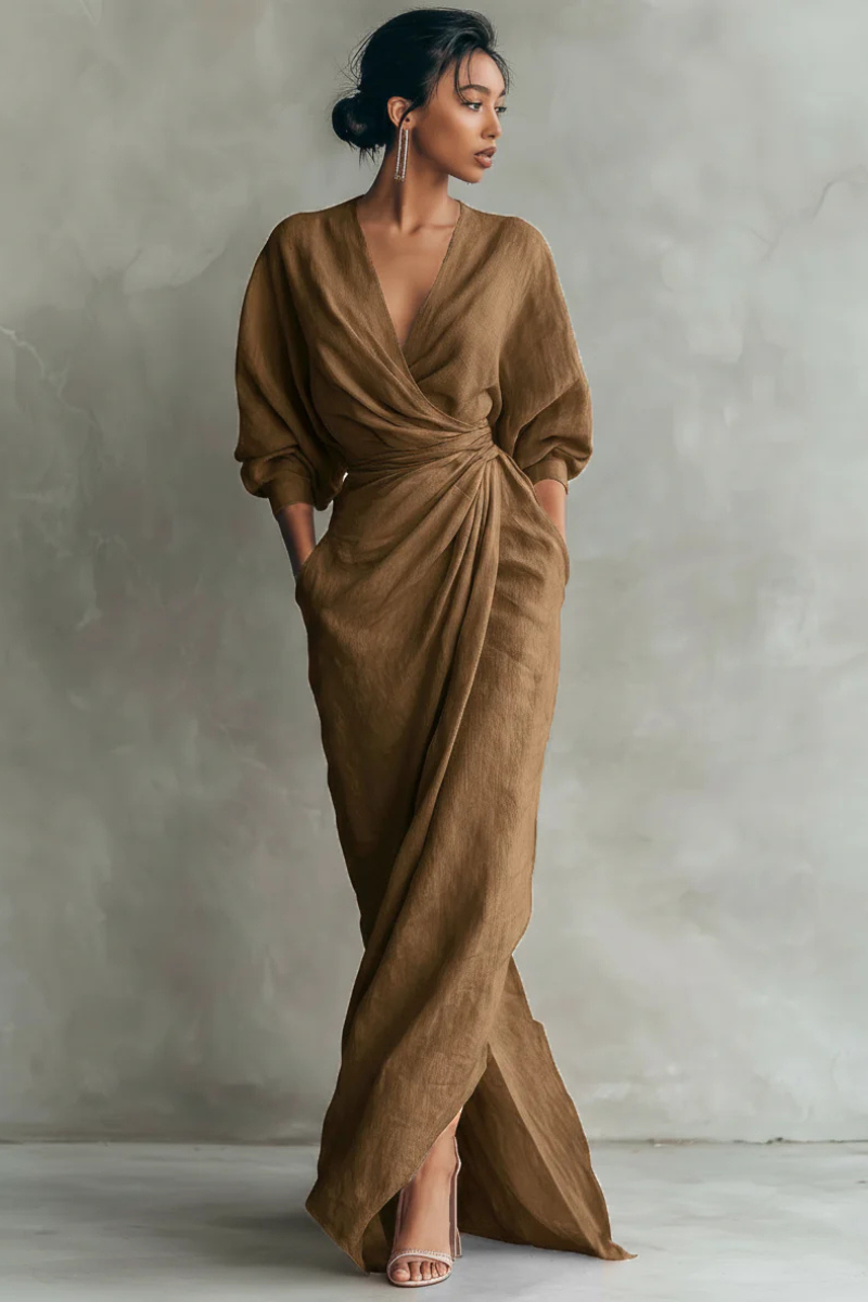 Nina | Stijlvolle Wikkel Maxi Jurk