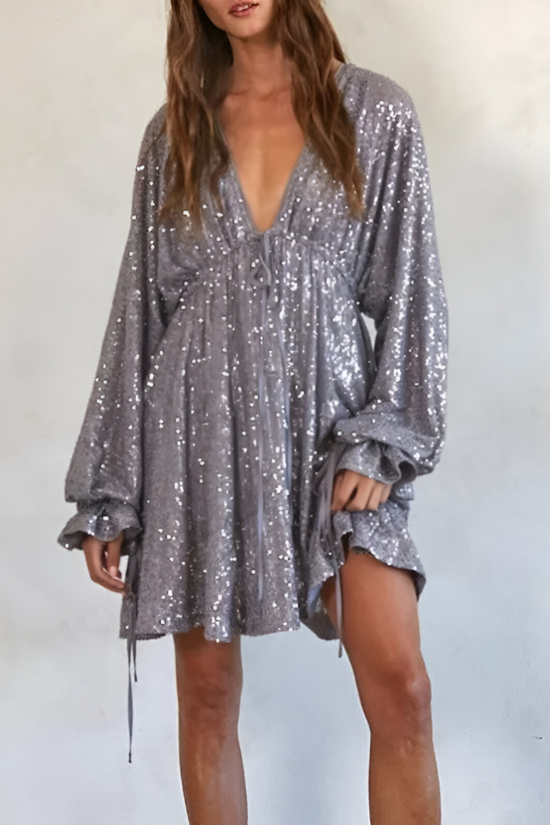 Livya™ | Elegante Pailletten Plissé Jurk