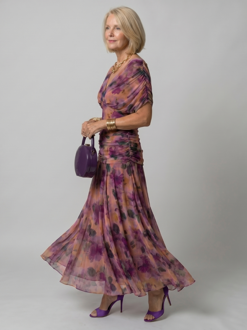 Evelina | Elegante Buikcamouflerende Maxi Jurk