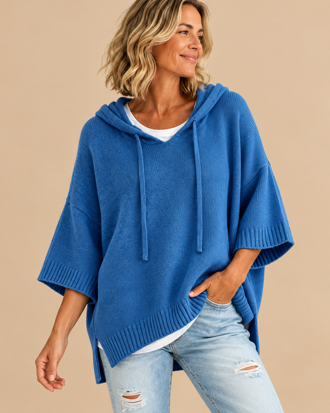Elin | Zachte Hooded Poncho