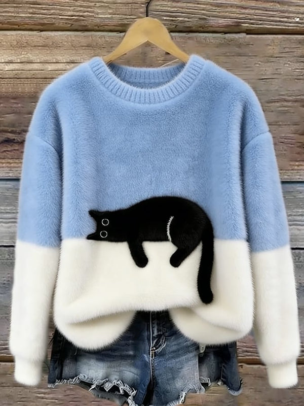 Paula™ | Zachte Oversized Trui Met Kattenprint