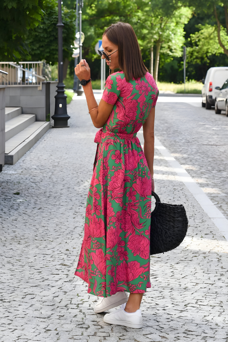 Neria™ | Elegante bedrukte maxi jurk