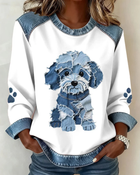 Wit en blauw met denim hond 3