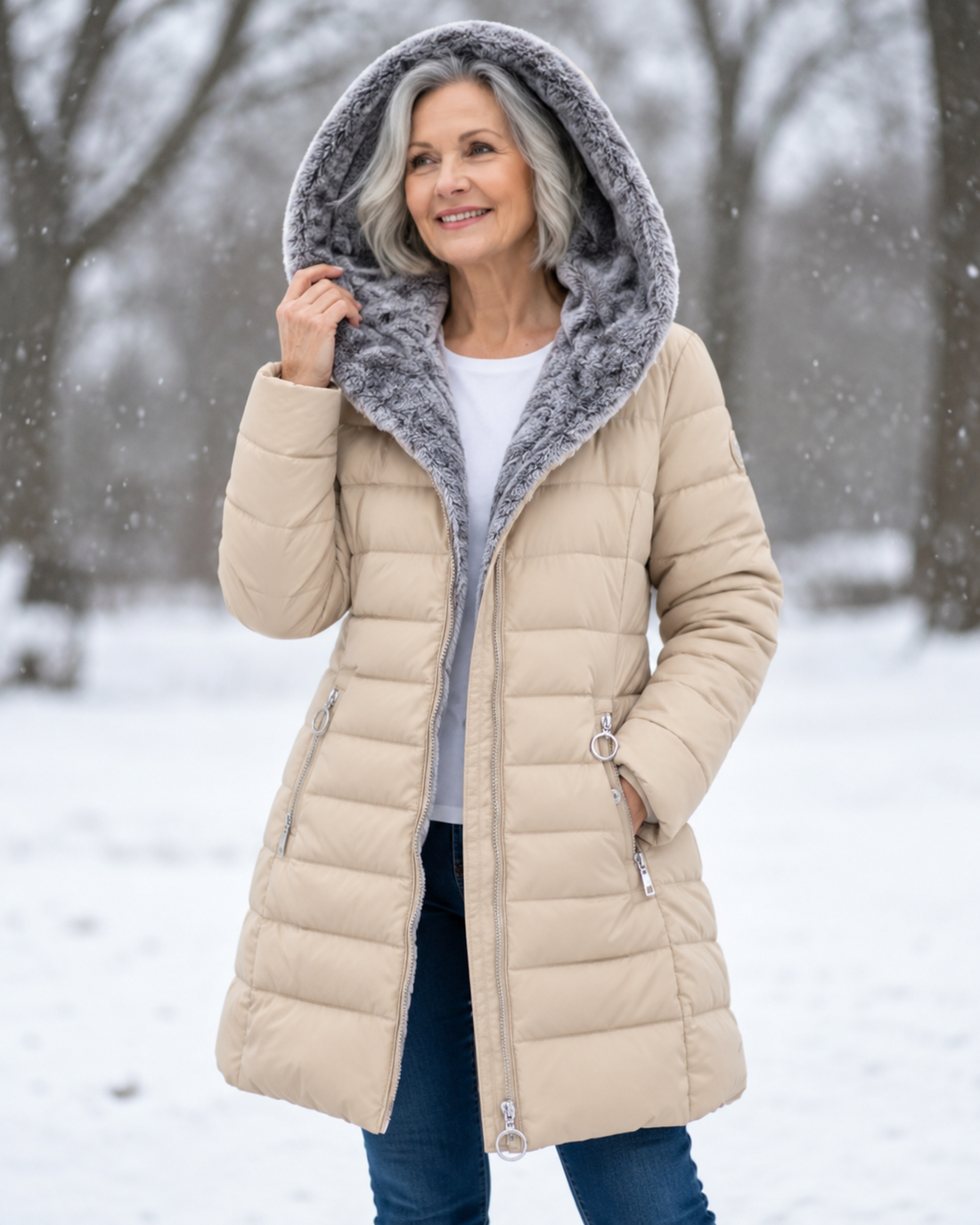 Marga | Warme Gewatteerde Winterjas Met Capuchon