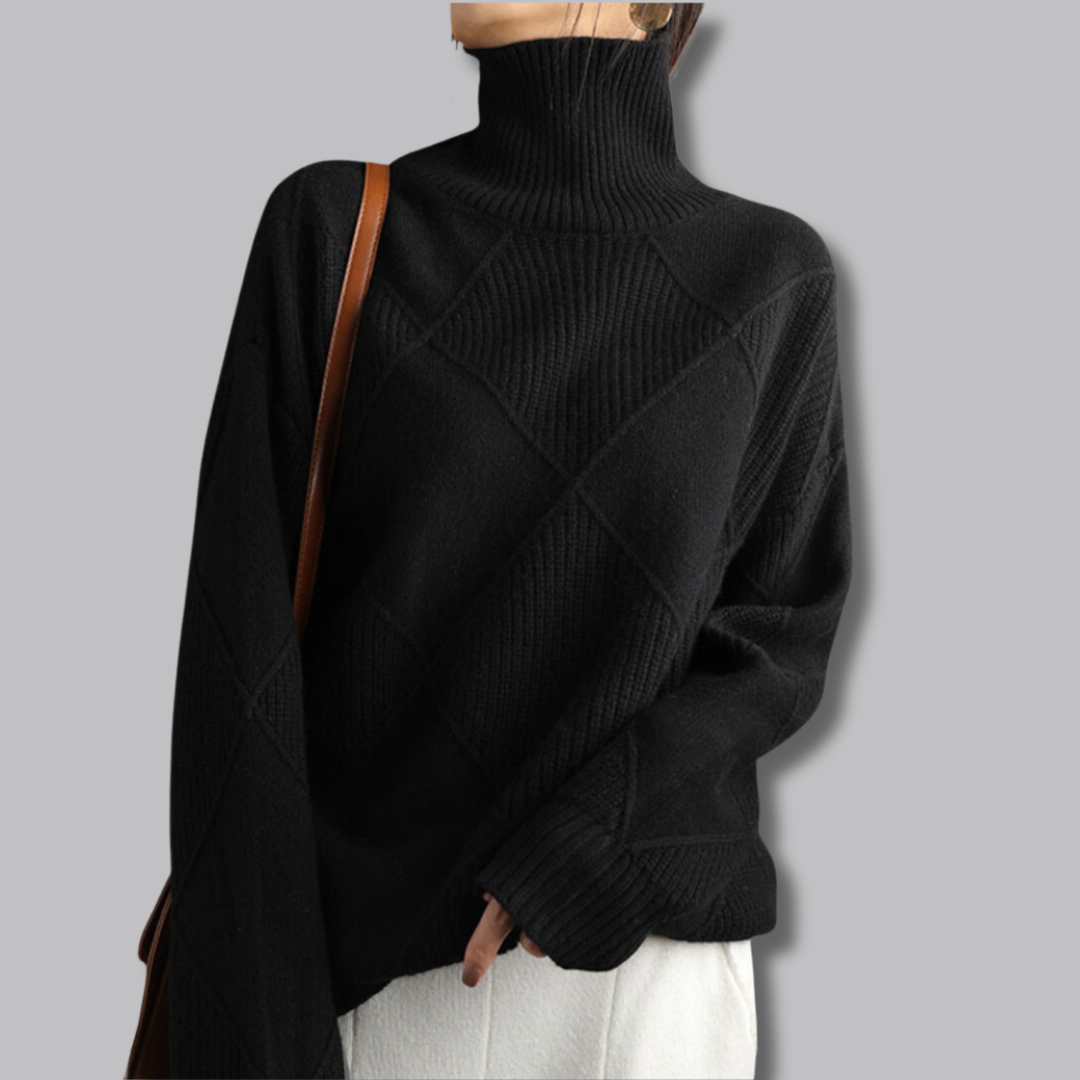 Astrid™ | Zachte coltrui met ruitpatroon