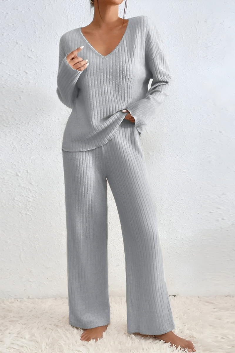 Amaris™ | Zachte geribde gebreide lounge set