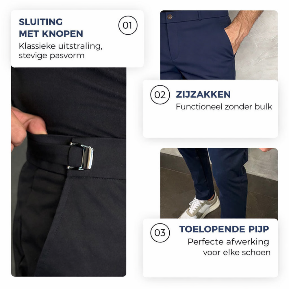 Milo | Stijlvolle aansluitende casual broek