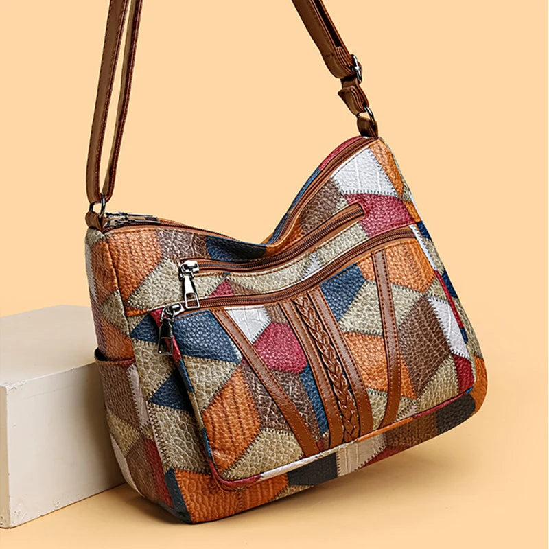 Hazel™ | Kleurrijke Patchwork Schoudertas
