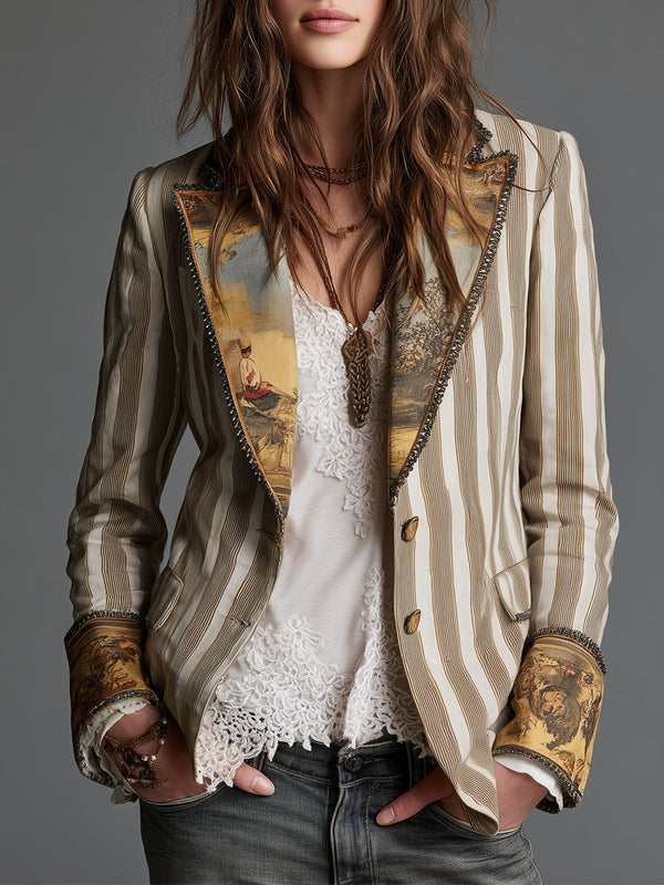 Ysé™ | Bohemian Blazer met Strepen