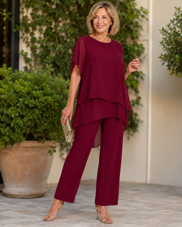 Patricia | Elegante 2-Delige Set Met Wijde Pijpen