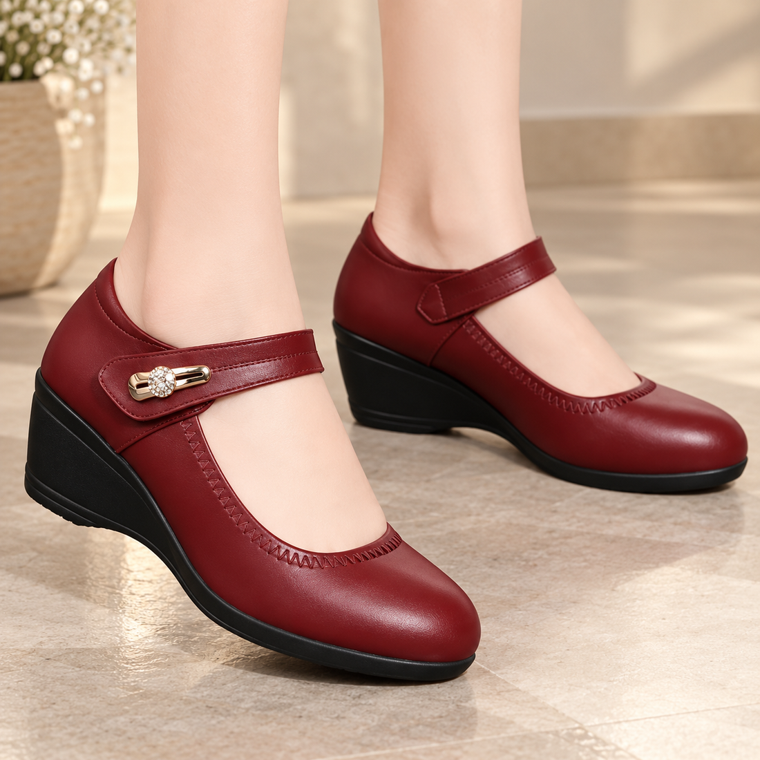 Nola™ | Orthopedische Leren Sleehakschoenen