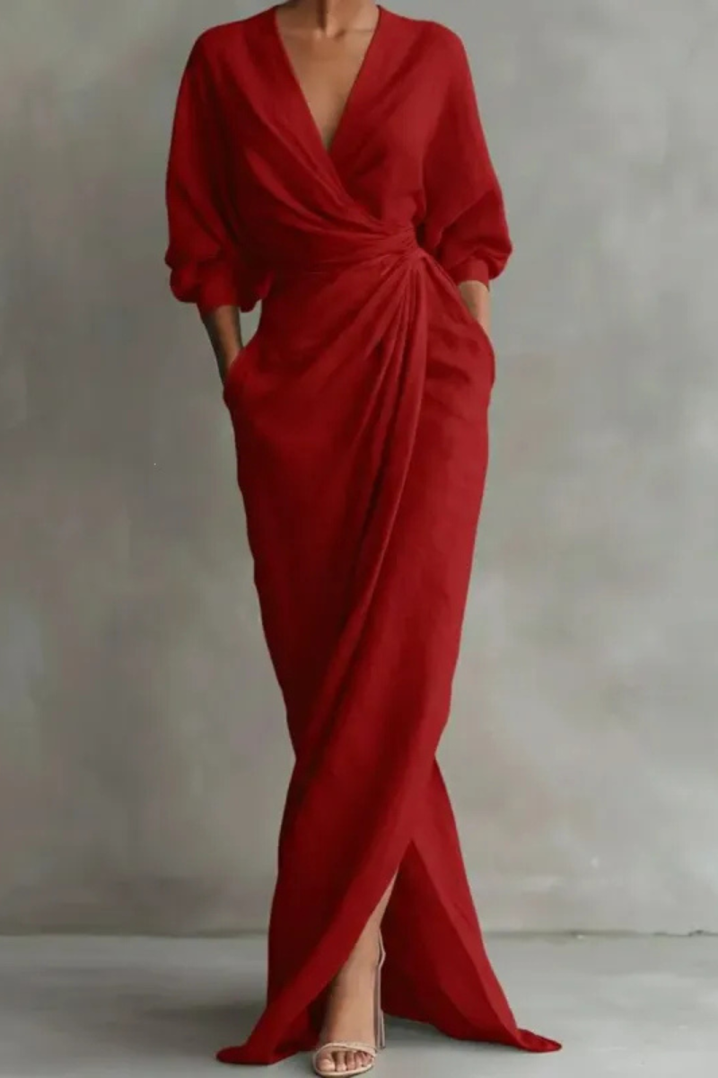 Nina | Stijlvolle Wikkel Maxi Jurk