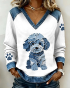 Wit en blauw met denim hond 1