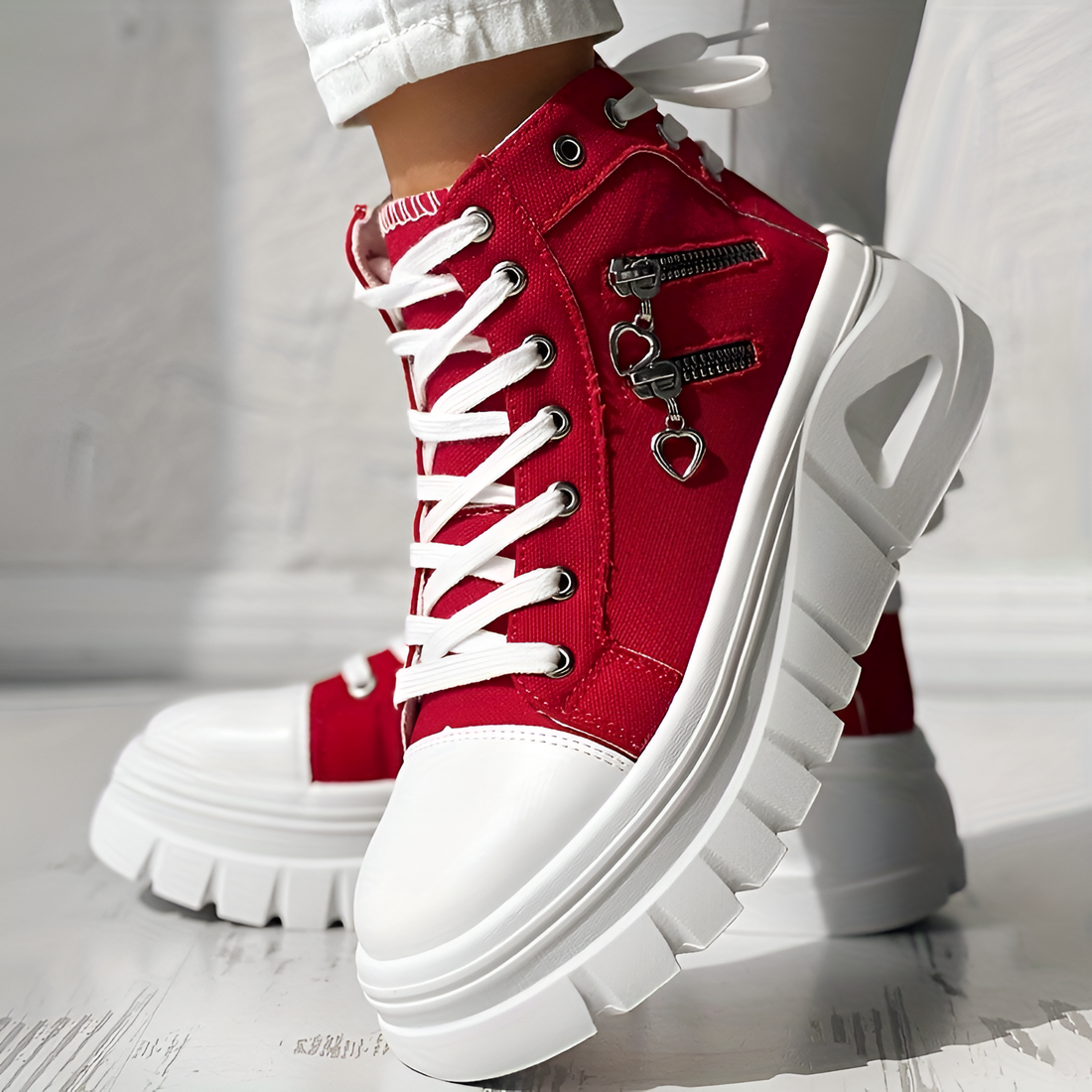 Elin™ | Comfortabele Hoge Sneakers met Spijkerstof