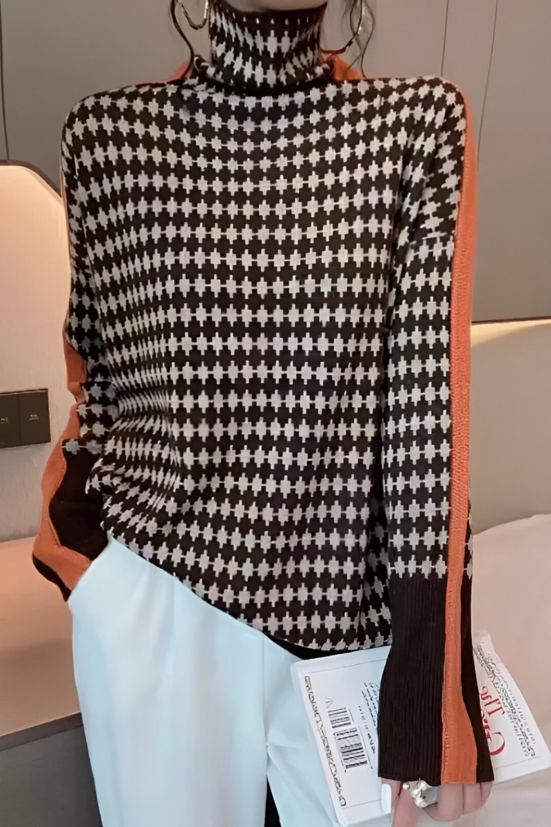 Nila | Trendy casual trui met hoge hals