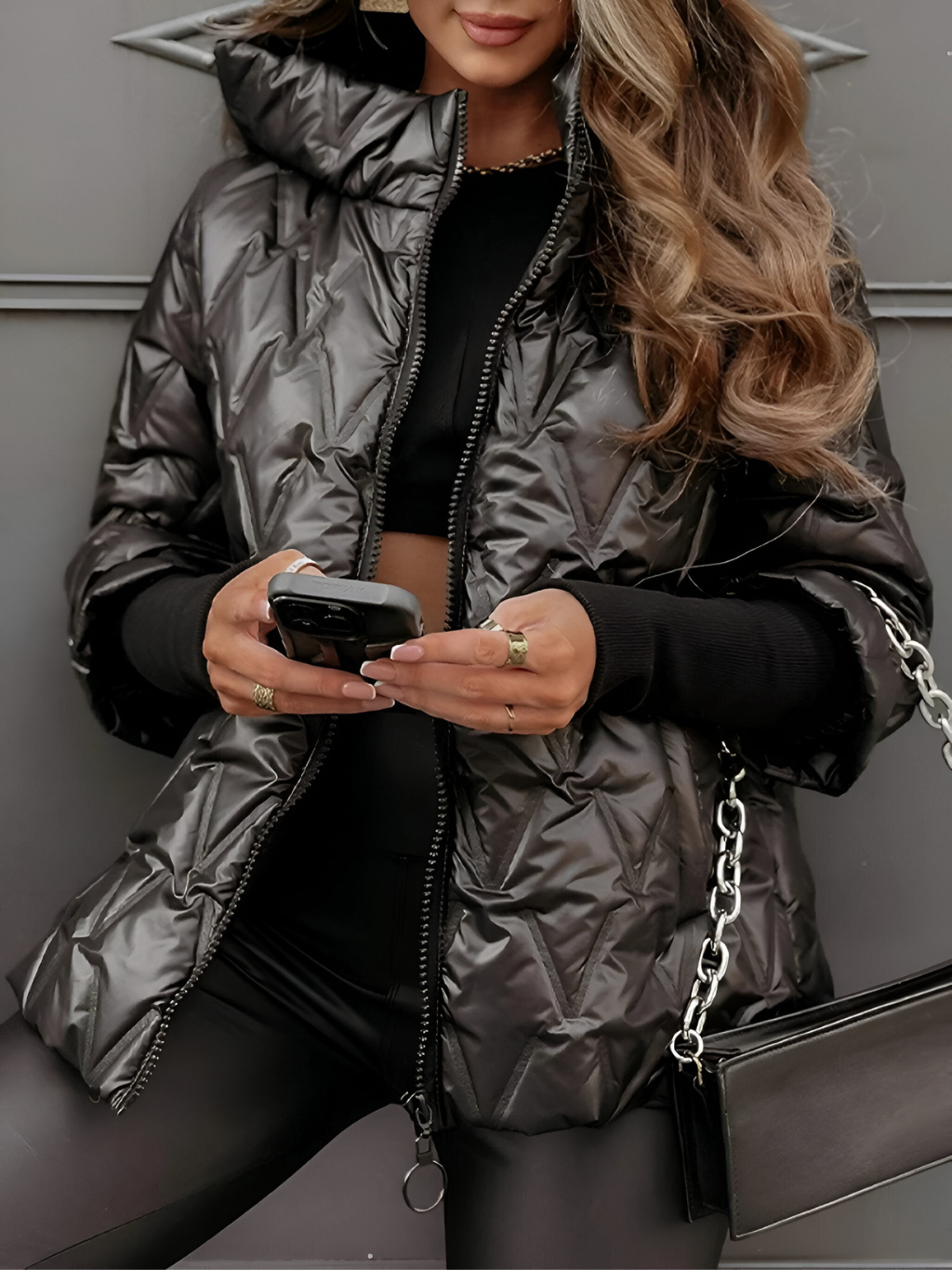Aurora™ | Comfortabele Gewatteerde Winterjas met Capuchon
