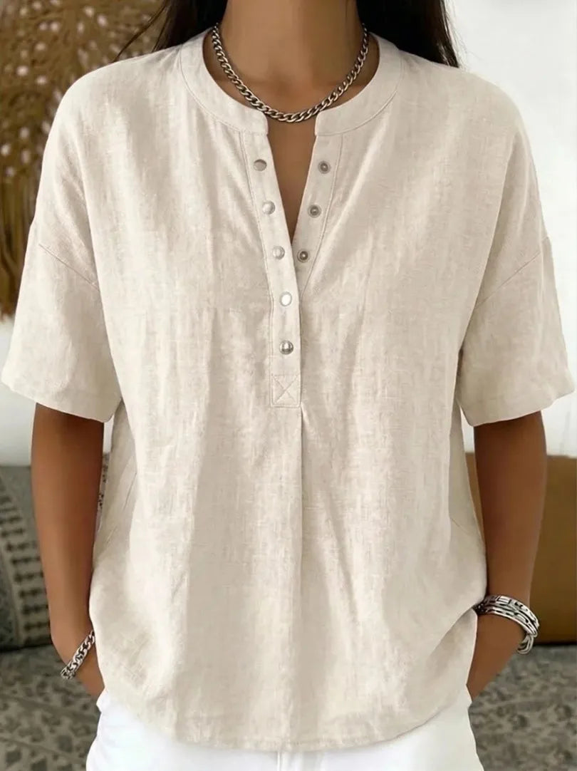 Mies | Luchtige Linnen Zomer Blouse