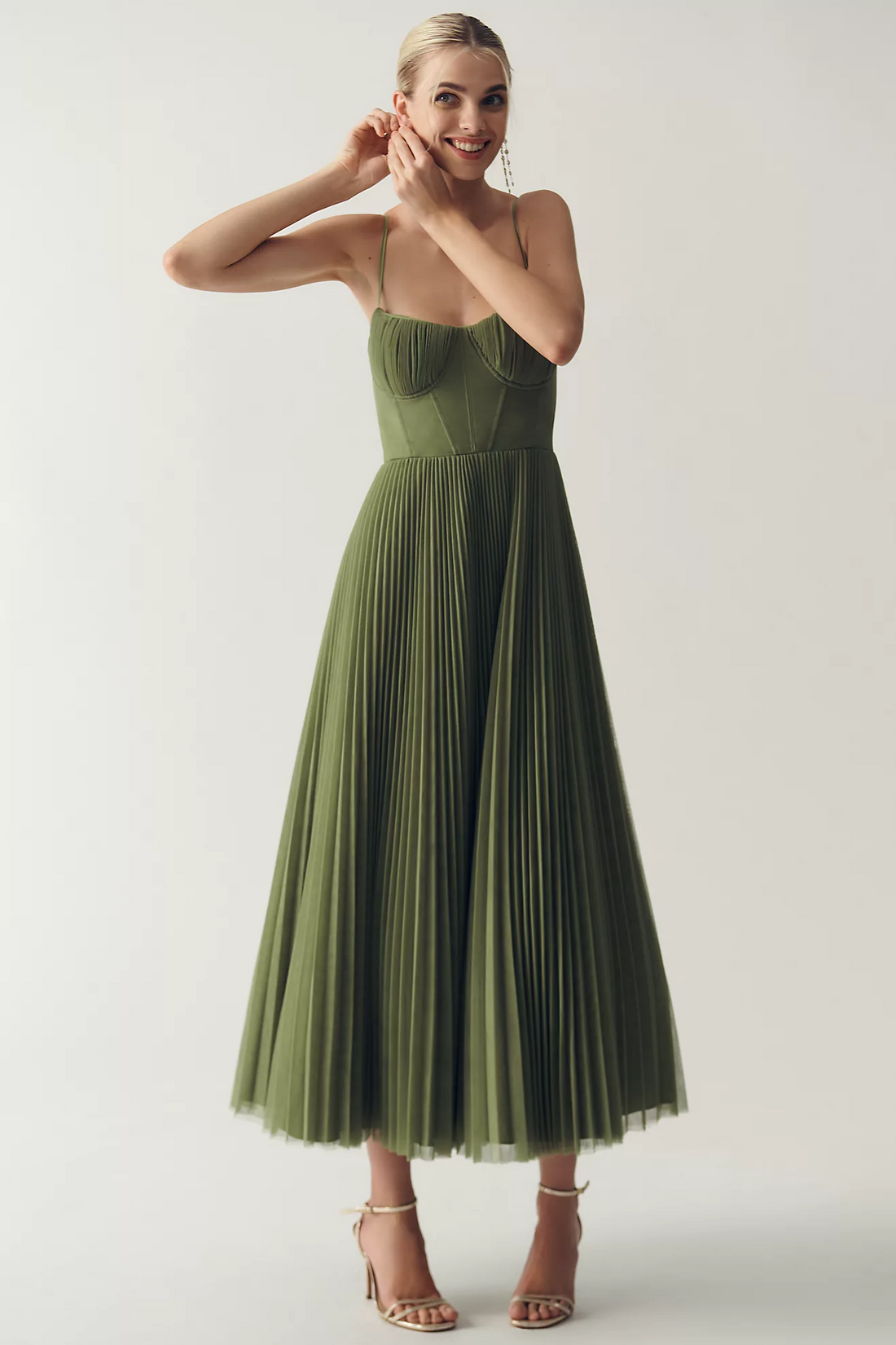 Lisette™ | Elegante Buikbedekkende Geplooide Maxi Jurk