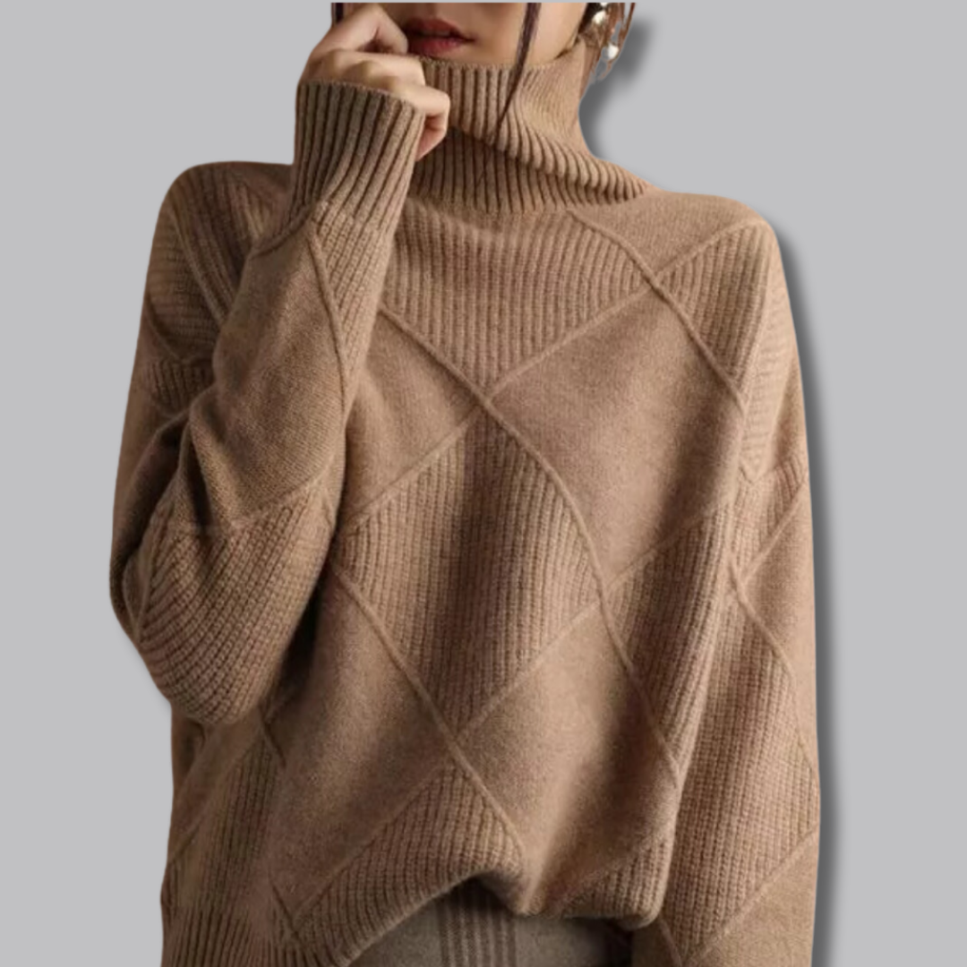 Astrid™ | Zachte coltrui met ruitpatroon