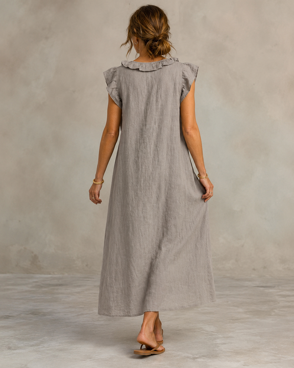 Renata | Elegante Buikcamouflerende Jurk Met Ruches