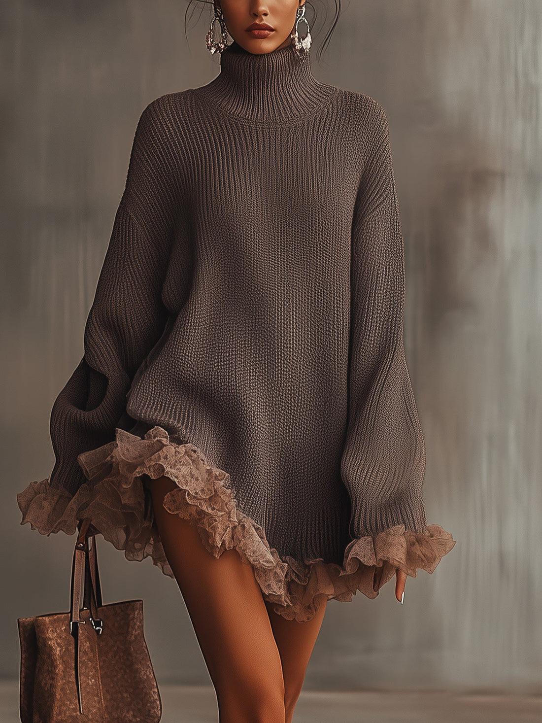 Bryn™ | Oversized Ruffle Trui Jurk