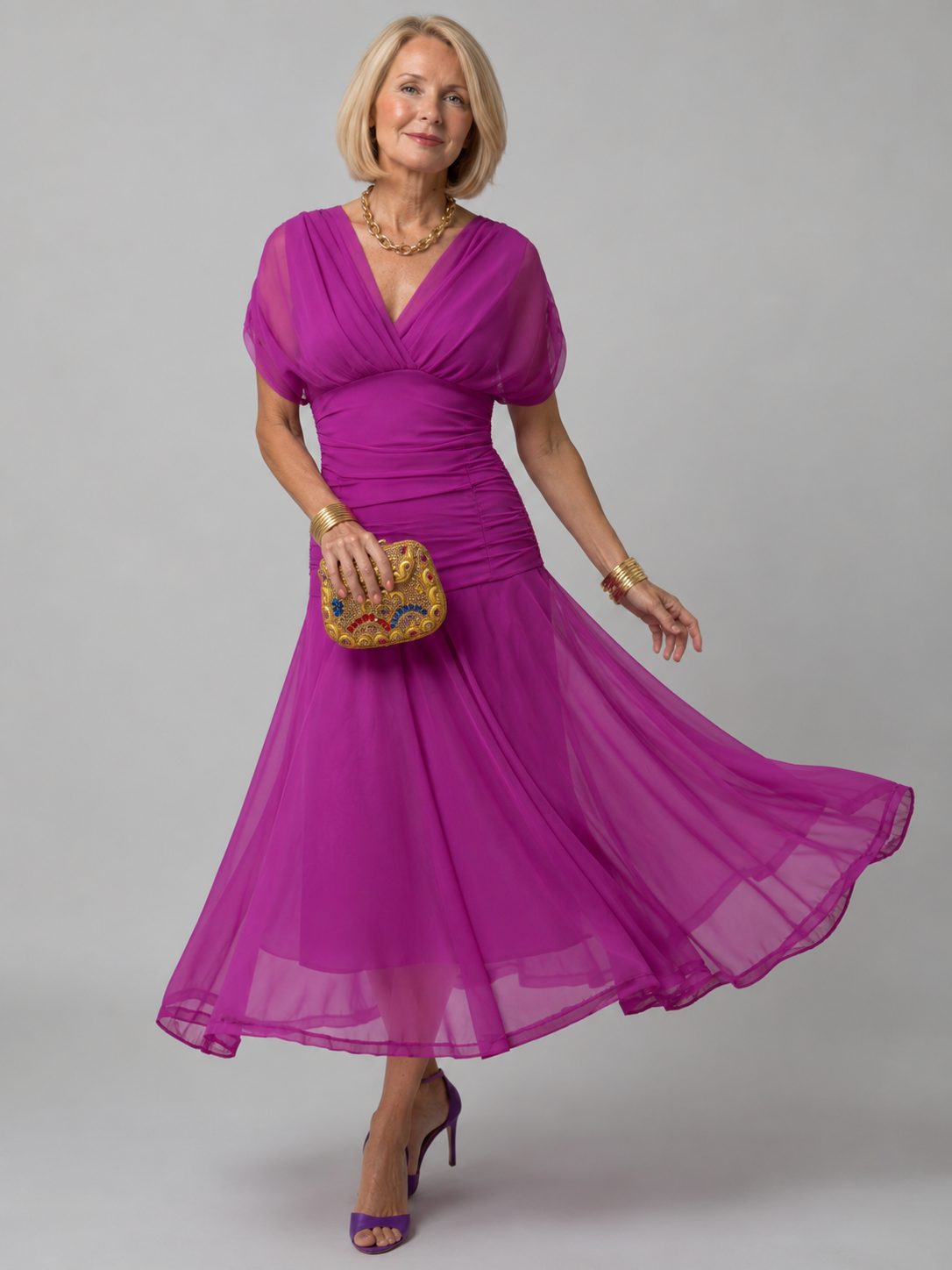 Evelina | Elegante Buikcamouflerende Maxi Jurk