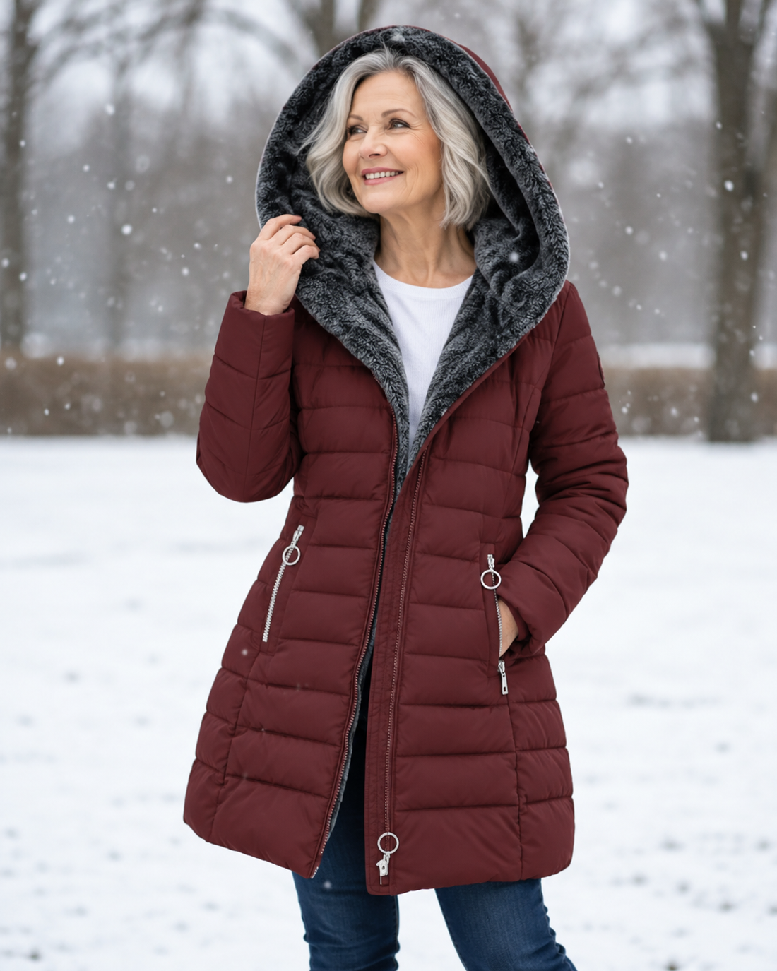 Marga | Warme Gewatteerde Winterjas Met Capuchon