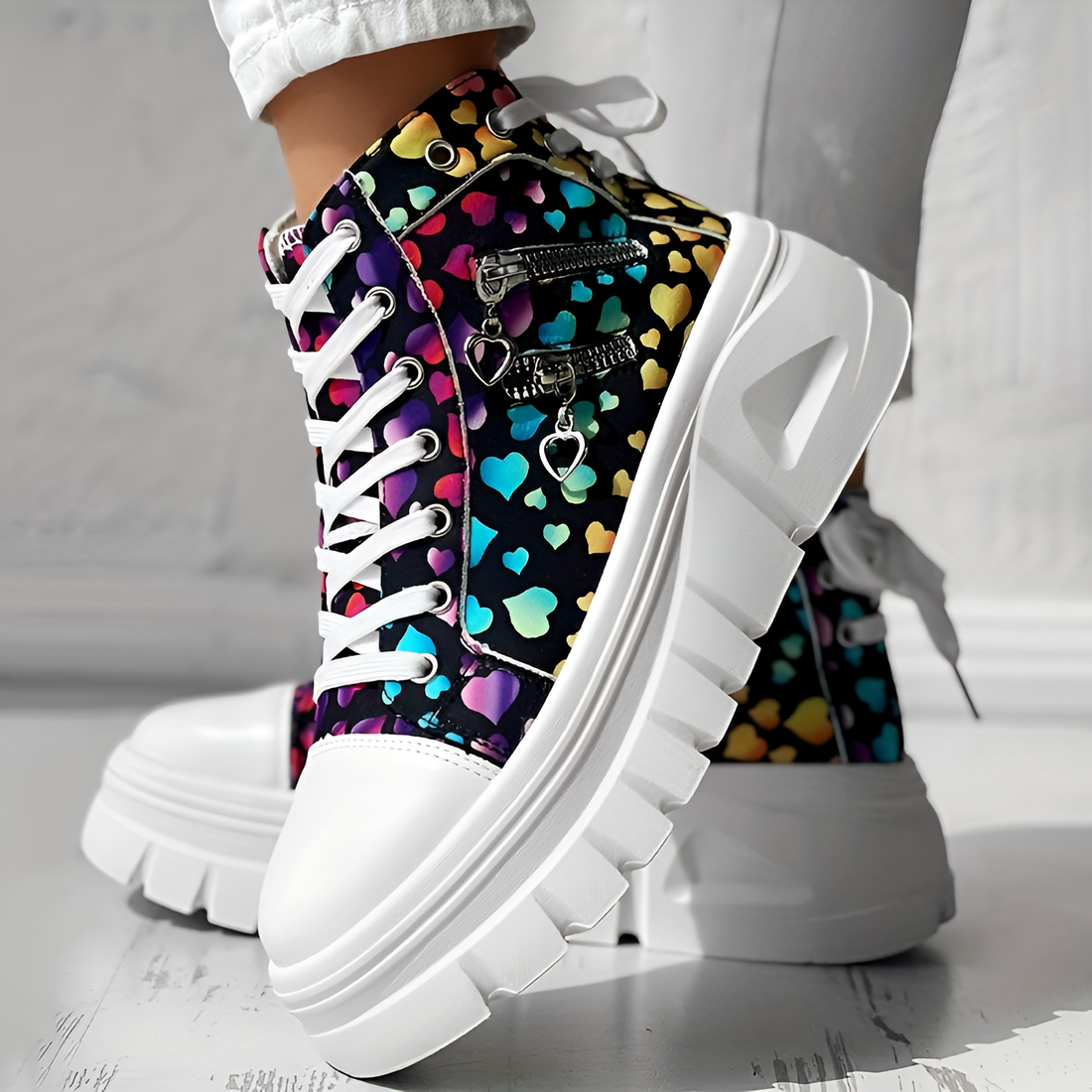 Elin™ | Comfortabele Hoge Sneakers met Spijkerstof