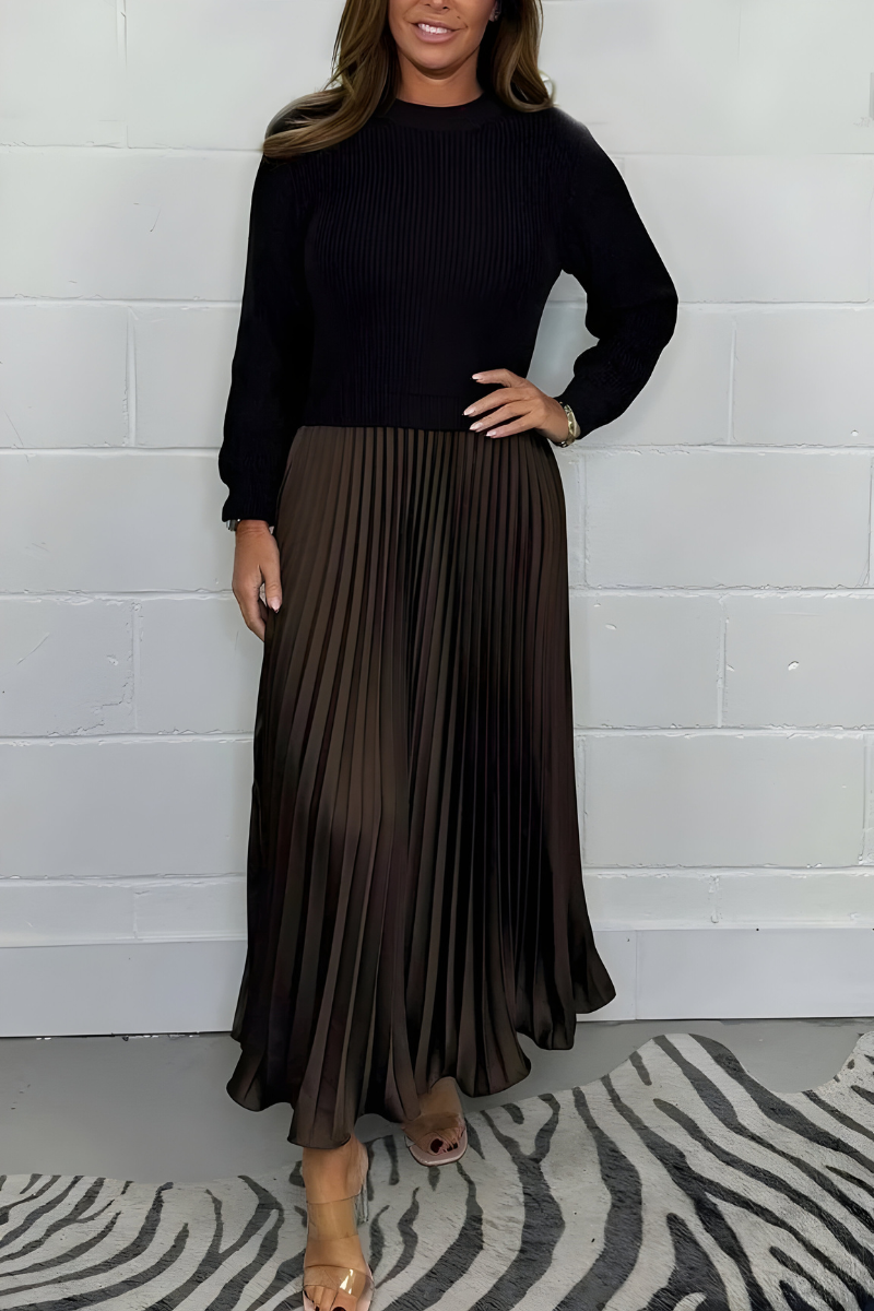 Elara™ | Elegante geplisseerde maxi jurk
