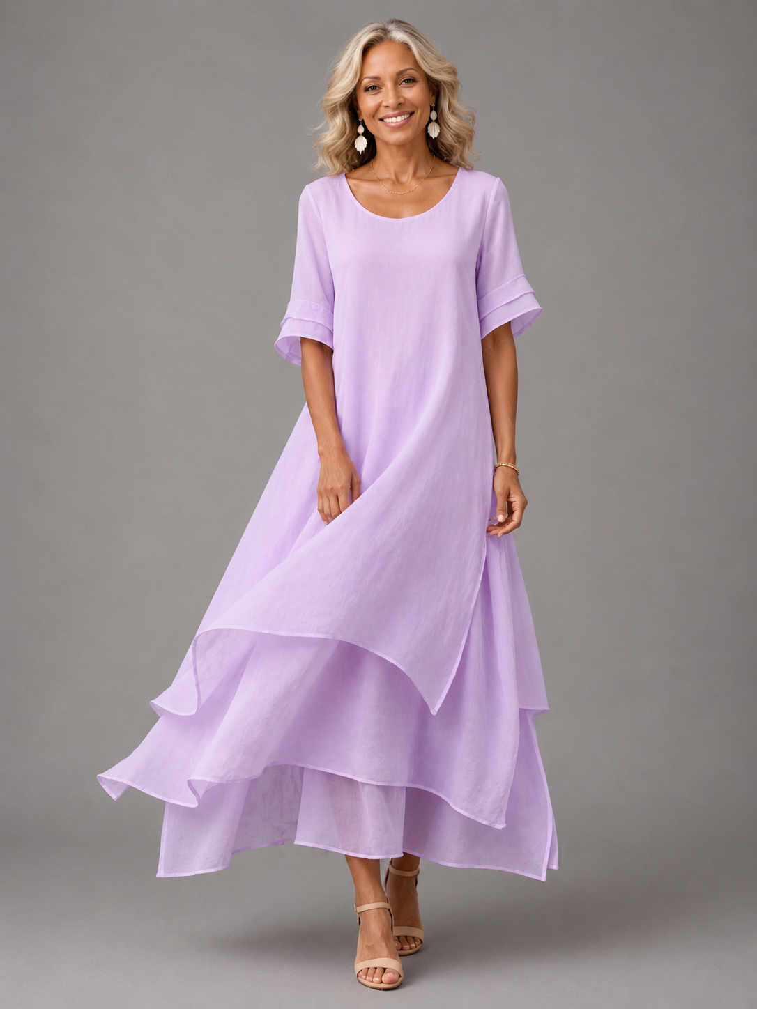 Tess™ | Buikbedekkende Maxi Jurk Met Laagjes